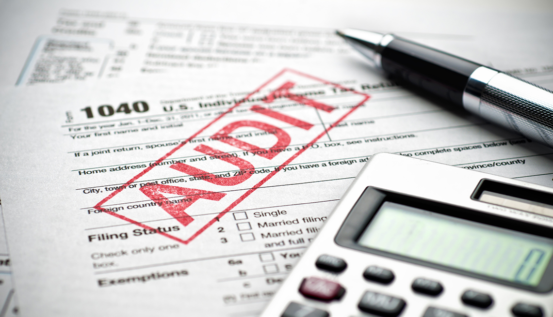 tax audit stamp on US tax form 1040